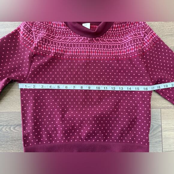Fabletics Holly Seamless Cropped Long Sleeve Fair Isle Top Size XL - Picture 9 of 10